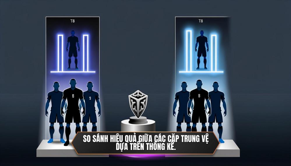 So sánh hiệu quả giữa các cặp trung vệ dựa trên thống kê.
